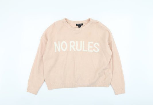 Womens UK Size M New Look Pink Pullover Jumper