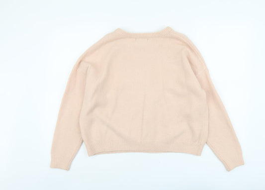 Womens UK Size M New Look Pink Pullover Jumper