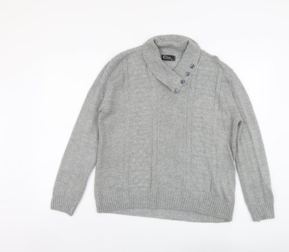 Womens UK Size M CHIC Grey Pullover Jumper