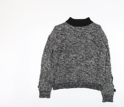Womens UK Size S Papaya Black Pullover Jumper