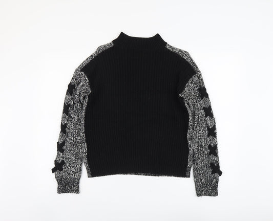 Womens UK Size S Papaya Black Pullover Jumper