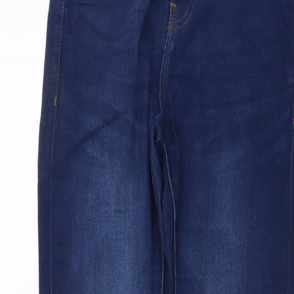 Denim & Co. Womens Blue Cotton Skinny Jeans Size 8 L28 in Regular Button