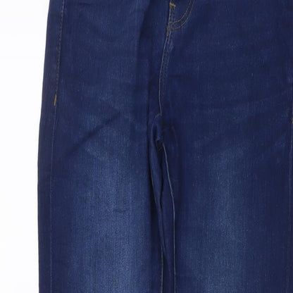 Denim & Co. Womens Blue Cotton Skinny Jeans Size 8 L28 in Regular Button