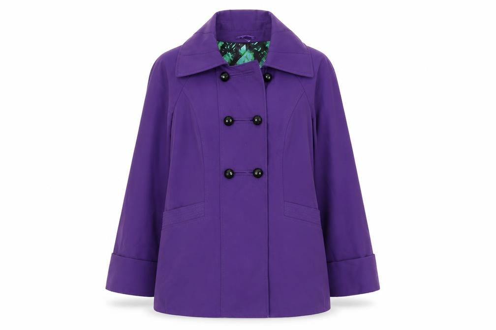 Womens UK Size 10 Per Una Purple Pea Coat