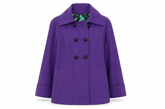 Womens UK Size 10 Per Una Purple Pea Coat