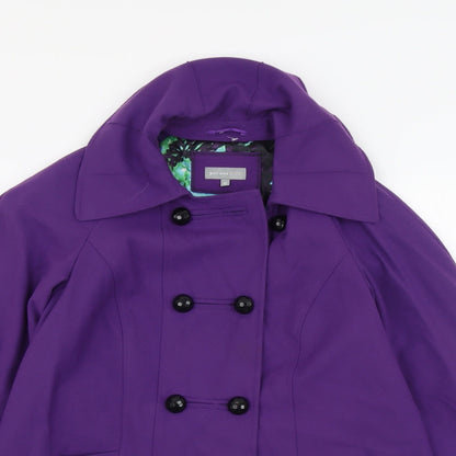 Womens UK Size 10 Per Una Purple Pea Coat