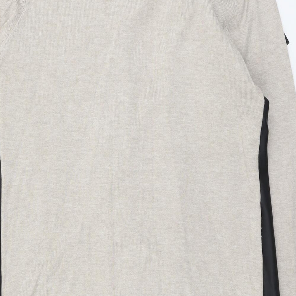 Womens UK Size M Zara Beige Cardigan Jumper
