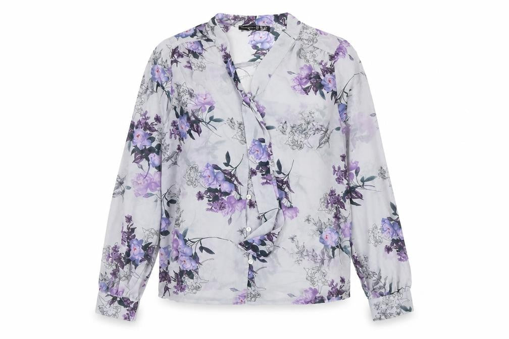 Womens UK Size 10 Atmosphere Blue Basic Button-Up