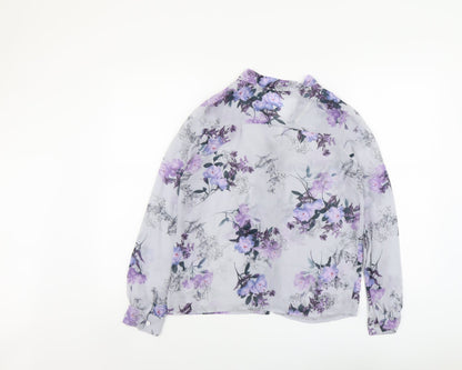 Womens UK Size 10 Atmosphere Blue Basic Button-Up