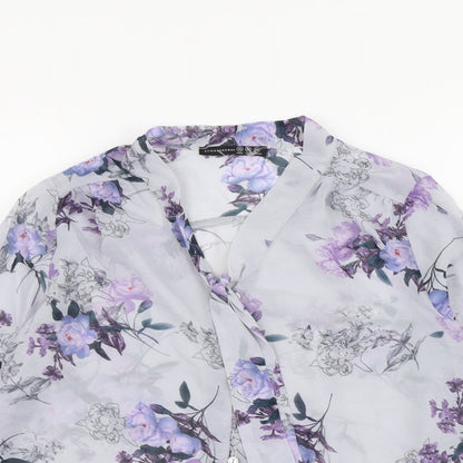 Womens UK Size 10 Atmosphere Blue Basic Button-Up