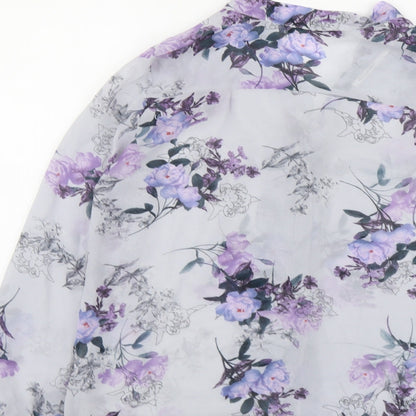 Womens UK Size 10 Atmosphere Blue Basic Button-Up