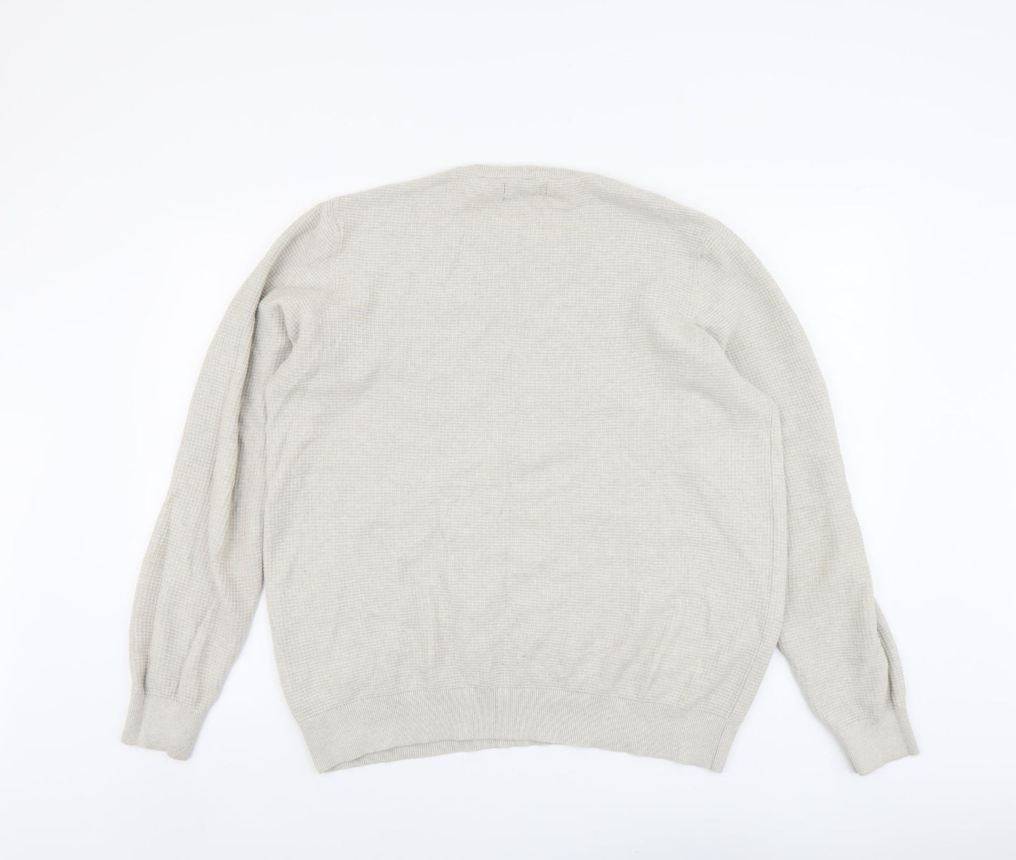 F&F Womens Beige Round Neck Cotton Pullover Jumper Size L