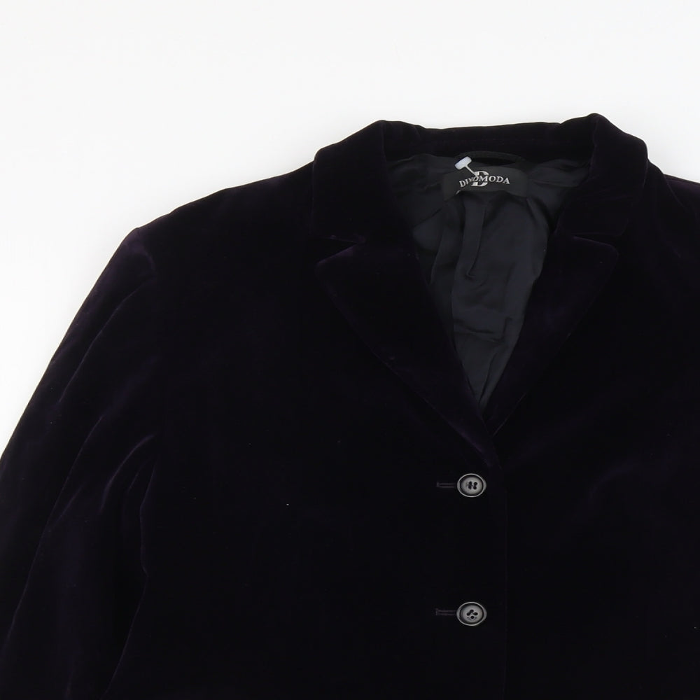 Dino Moda Womens Purple Polyester Jacket Blazer Size 12