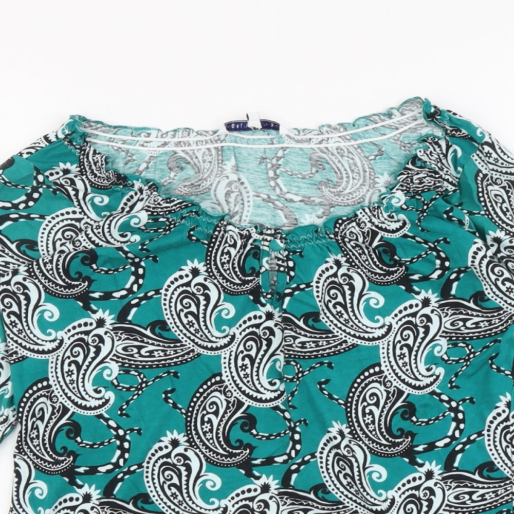 Womens UK Size 10 Store Twenty One Green Basic Blouse