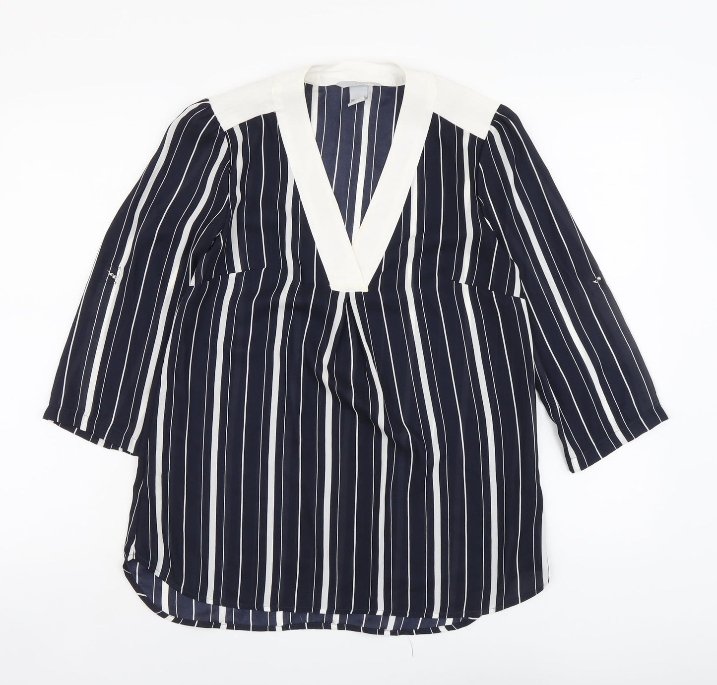 Womens UK Size 8 H&M Blue Basic Blouse