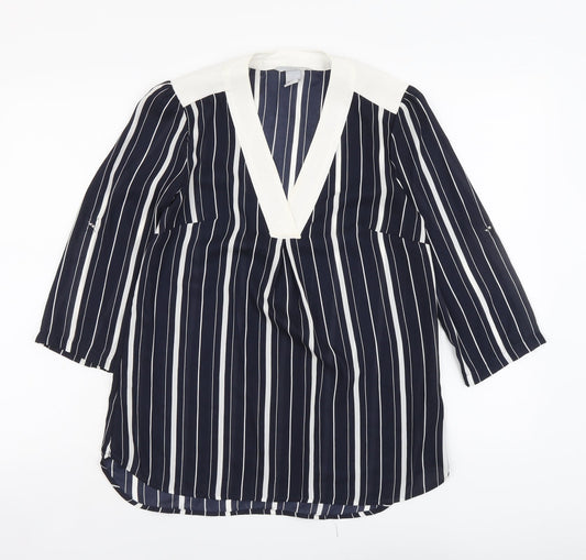 Womens UK Size 8 H&M Blue Basic Blouse