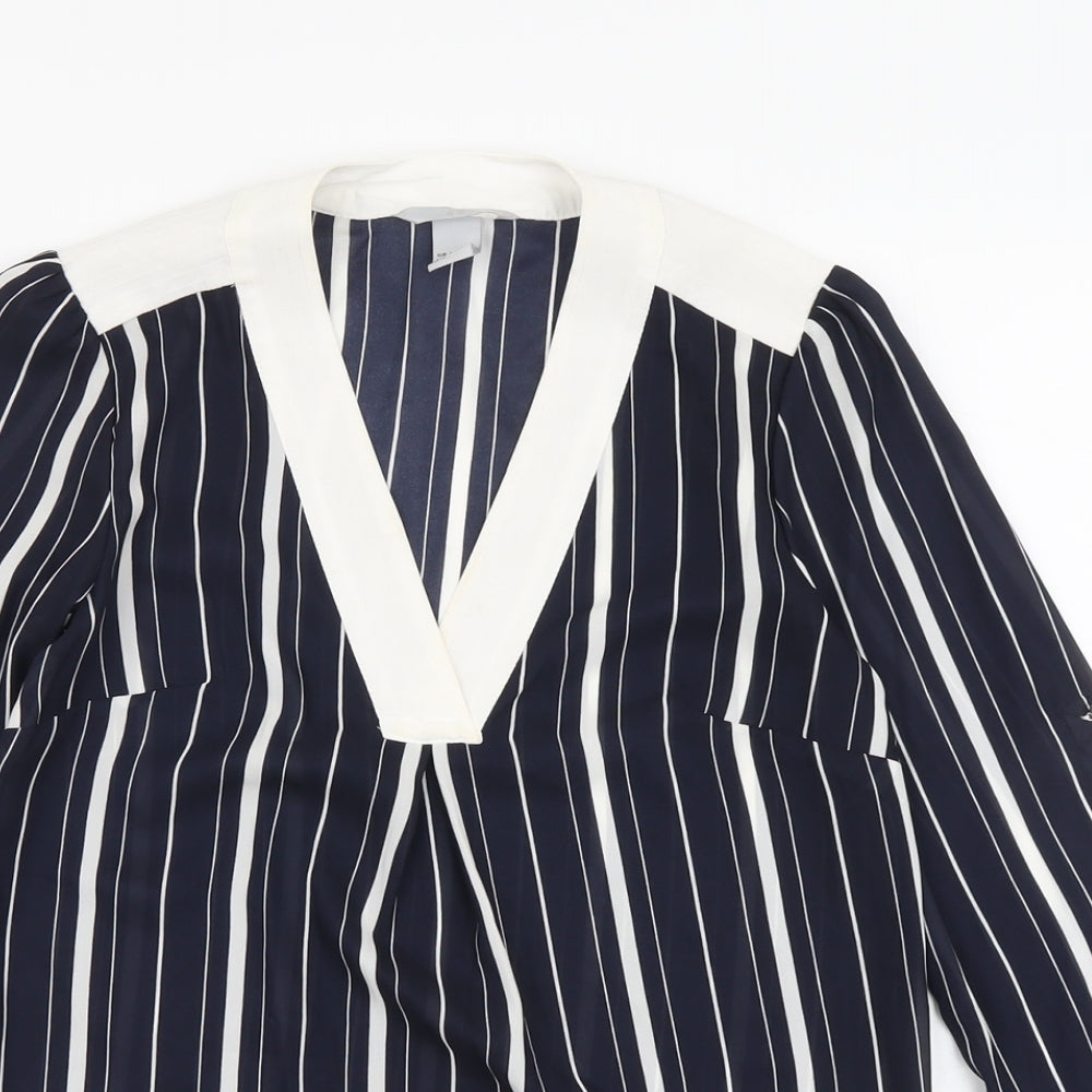 Womens UK Size 8 H&M Blue Basic Blouse