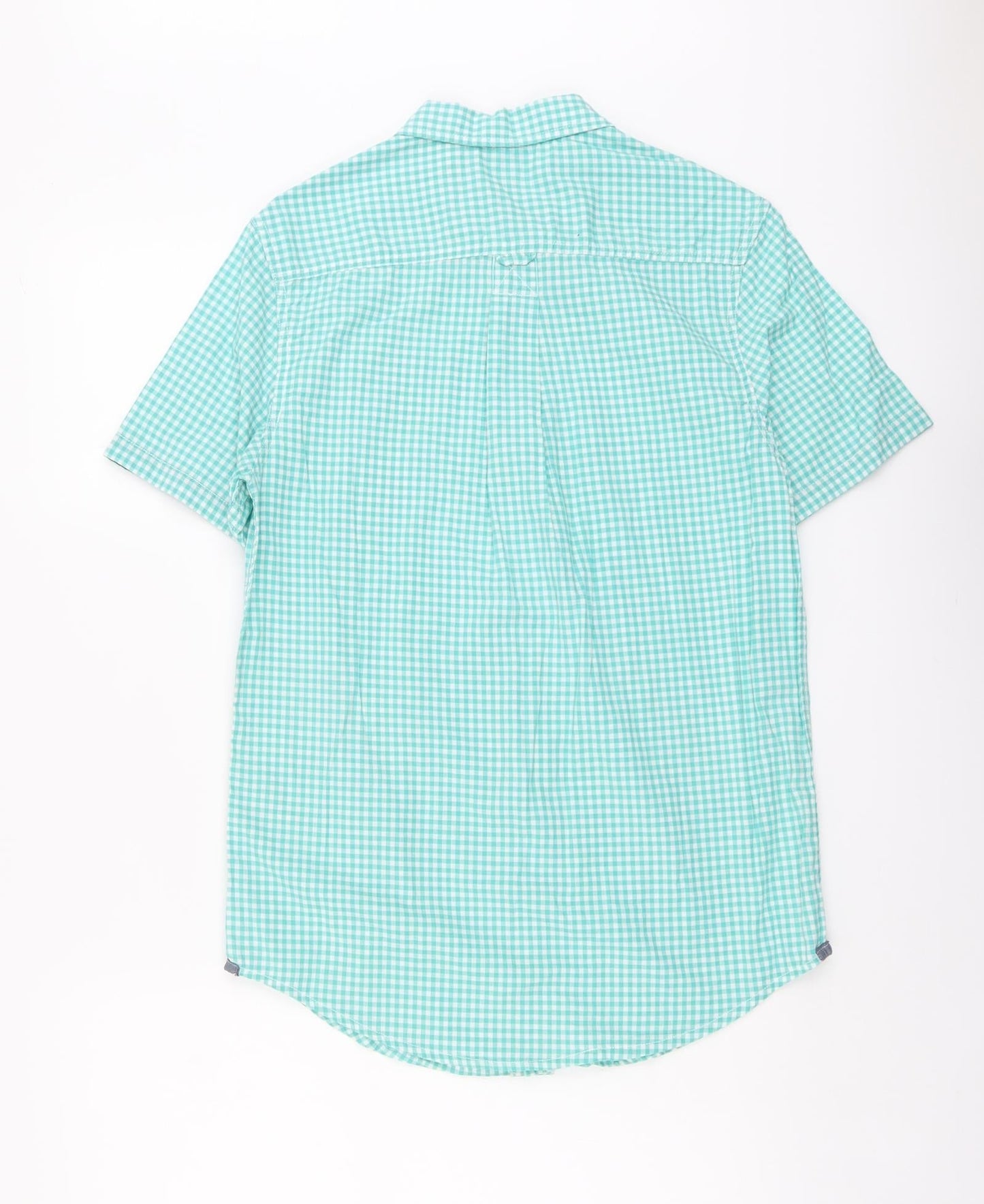 Mens UK Size S Cherokee Blue  Button-Up Short Sleeve Casual Shirt