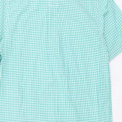 Mens UK Size S Cherokee Blue  Button-Up Short Sleeve Casual Shirt