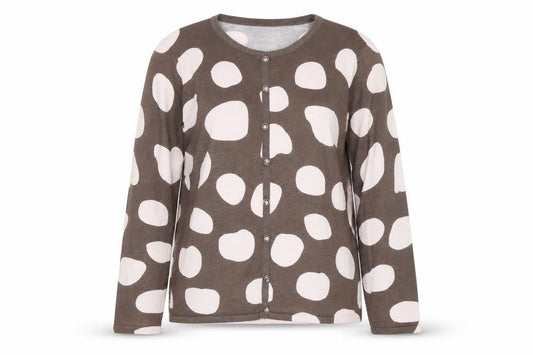 Womens UK Size 6 Marble Brown Cardigan Jumper