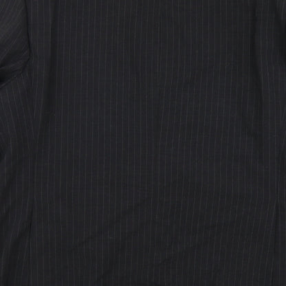 George Mens Grey Striped Polyester Jacket Suit Jacket Size XL Regular