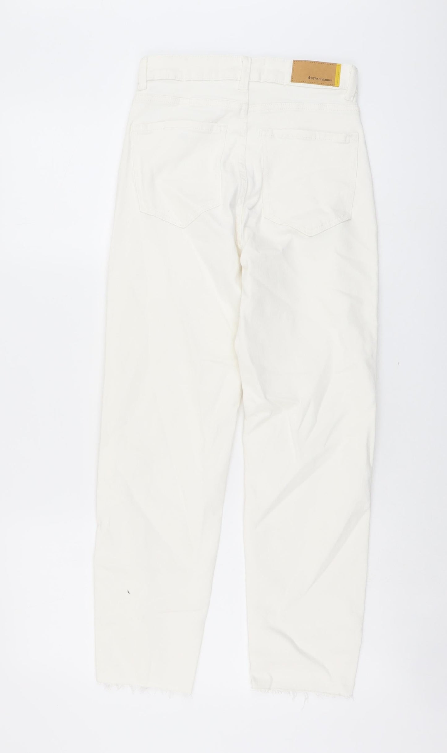Womens UK Size 6 Stradivarius Regular Fit Straight Beige Jeans
