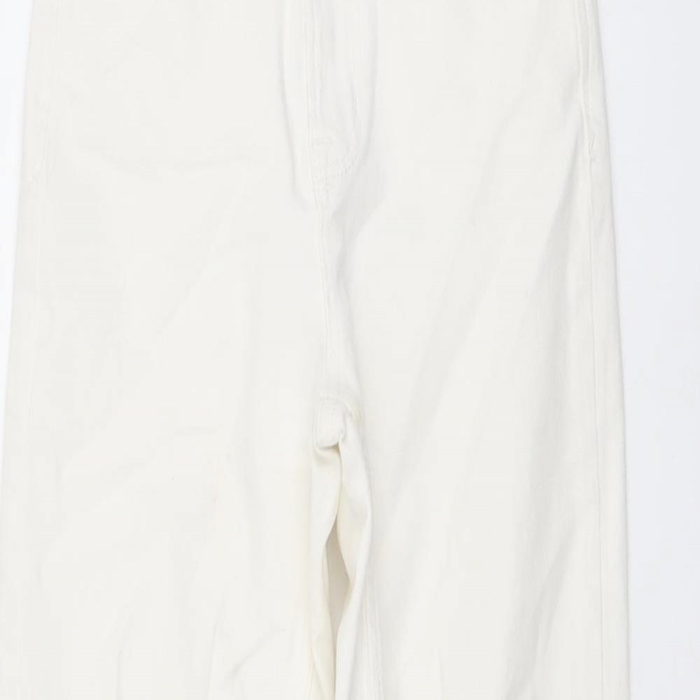 Womens UK Size 6 Stradivarius Regular Fit Straight Beige Jeans