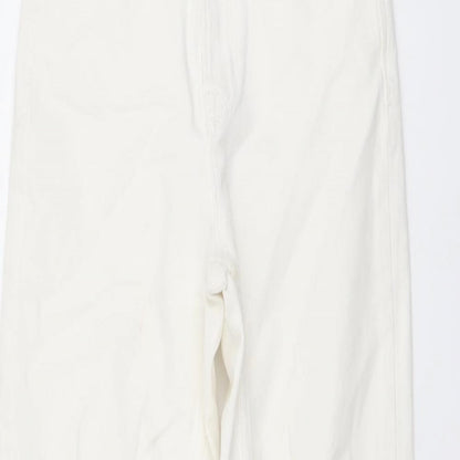 Womens UK Size 6 Stradivarius Regular Fit Straight Beige Jeans