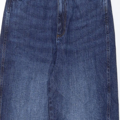 Preworn Womens Blue Cotton Straight Jeans Size 26 in L25 in Regular Button