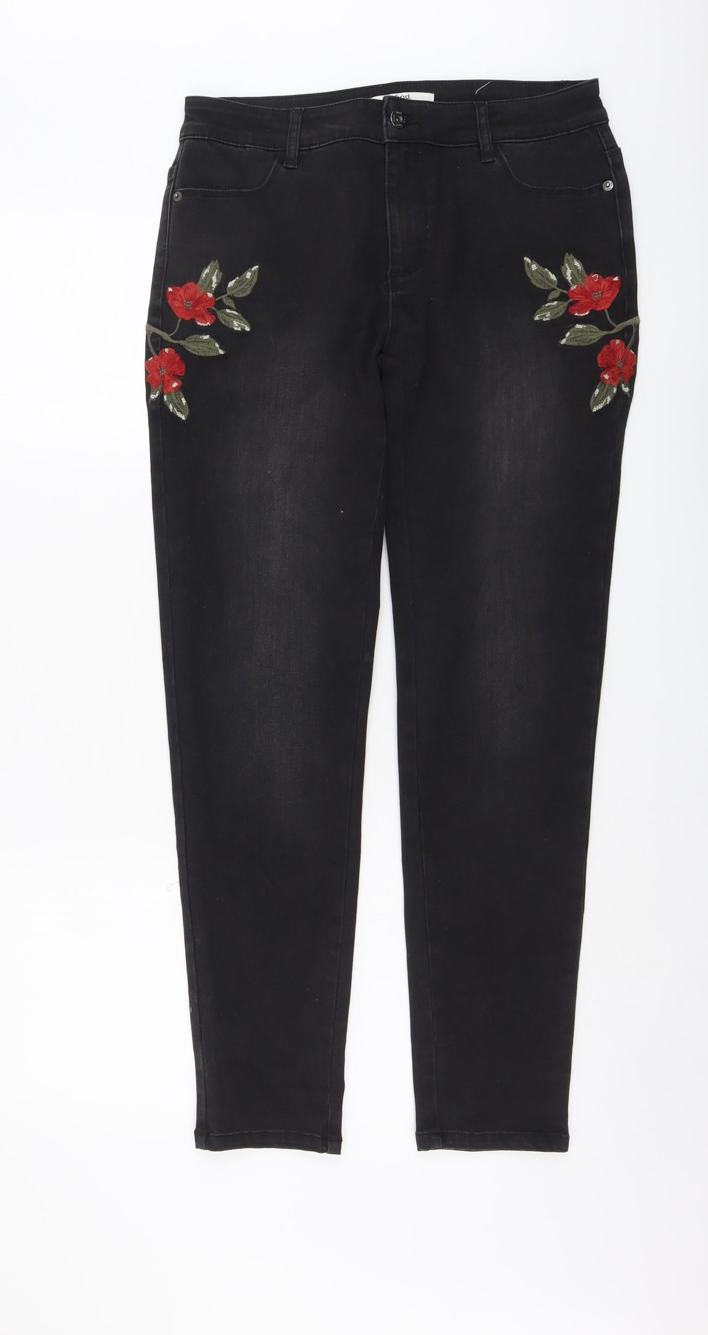 Womens UK Size 30 in find. Regular Fit Skinny Black Jeans