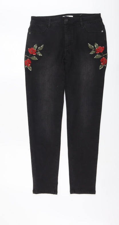 Womens UK Size 30 in find. Regular Fit Skinny Black Jeans