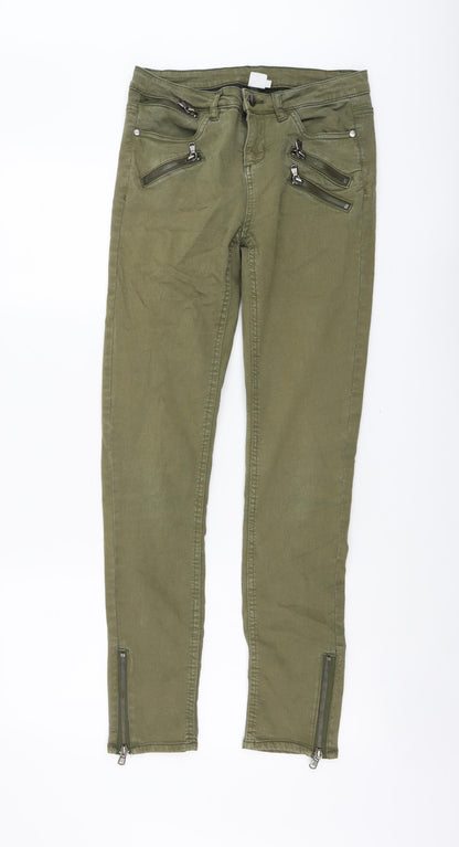Saint Tropez Womens Green Cotton Skinny Jeans Size 6 L29 in Regular Button
