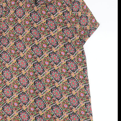 Cutie Womens Multicoloured Geometric Polyester Shift Size 10 Scoop Neck Zip