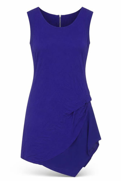 Oasis Womens Blue Viscose A-Line Size S Scoop Neck Zip