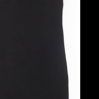 F&F Womens Black Floral Polyester Pencil Dress Size 10 Boat Neck Pullover