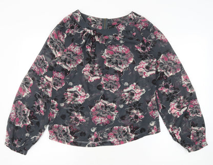 Womens UK Size 10 NEXT Grey Basic Blouse
