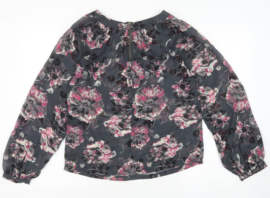 Womens UK Size 10 NEXT Grey Basic Blouse