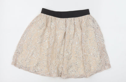 Primark Womens Pink Floral Viscose Mini Skirt Size 10