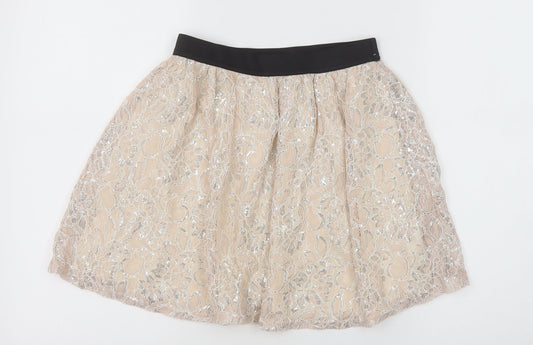 Primark Womens Pink Floral Viscose Mini Skirt Size 10