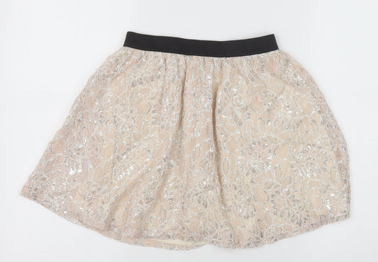 Primark Womens Pink Floral Viscose Mini Skirt Size 10