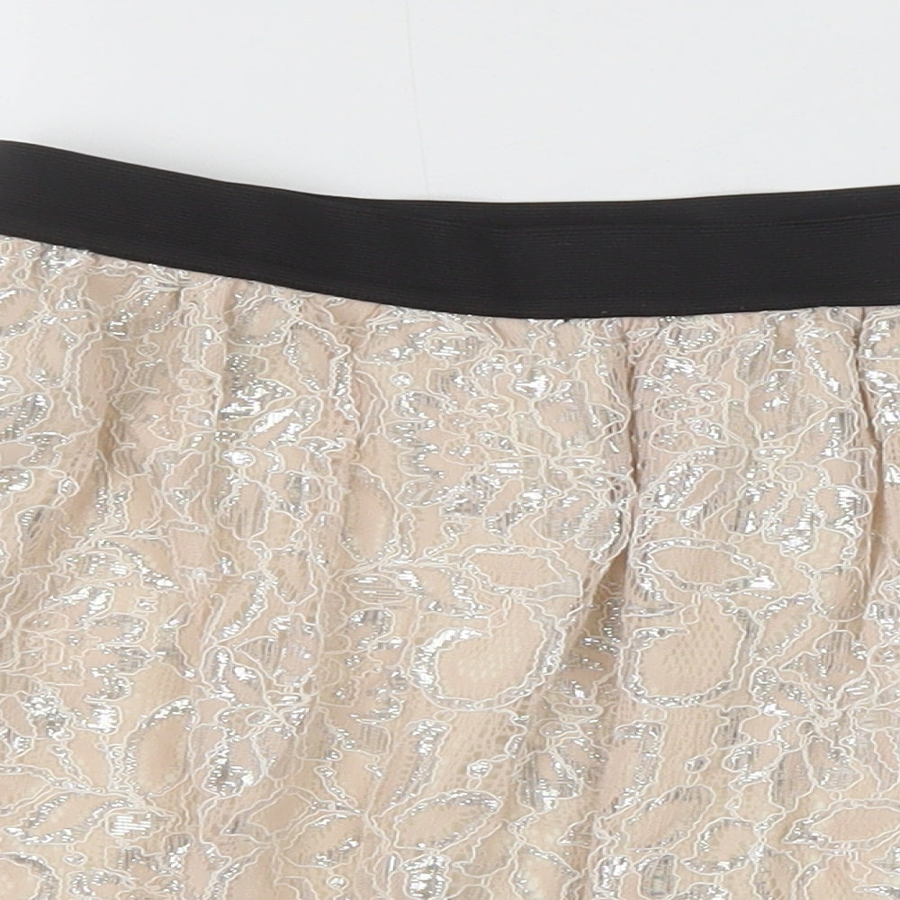 Primark Womens Pink Floral Viscose Mini Skirt Size 10