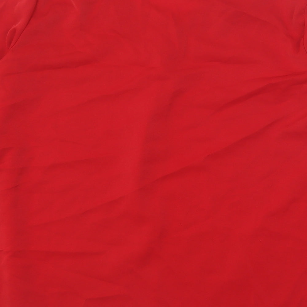 SheIn Womens Red Polyester Basic Blouse Size S V-Neck