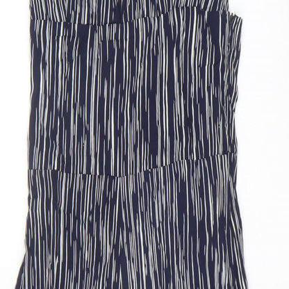 Club L Womens Blue Geometric Viscose Jumpsuit One-Piece Size 6 Zip