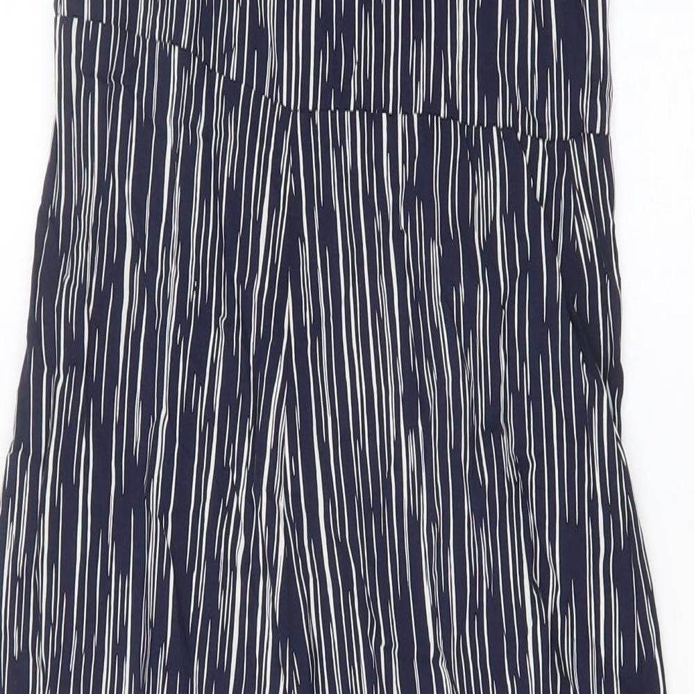 Club L Womens Blue Geometric Viscose Jumpsuit One-Piece Size 6 Zip