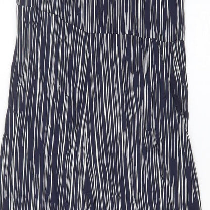 Club L Womens Blue Geometric Viscose Jumpsuit One-Piece Size 6 Zip