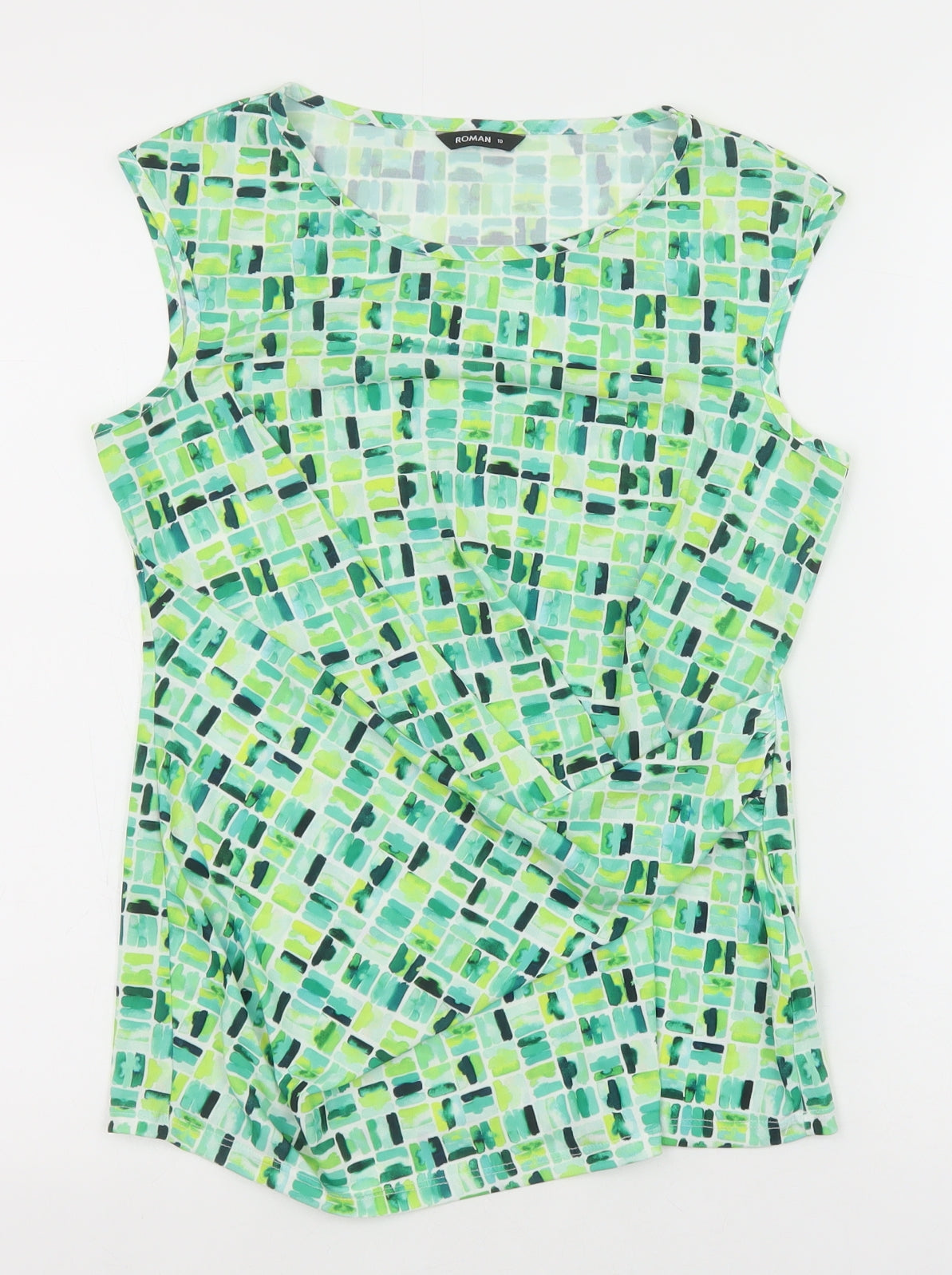 Womens UK Size 10 Roman Green Basic Tank