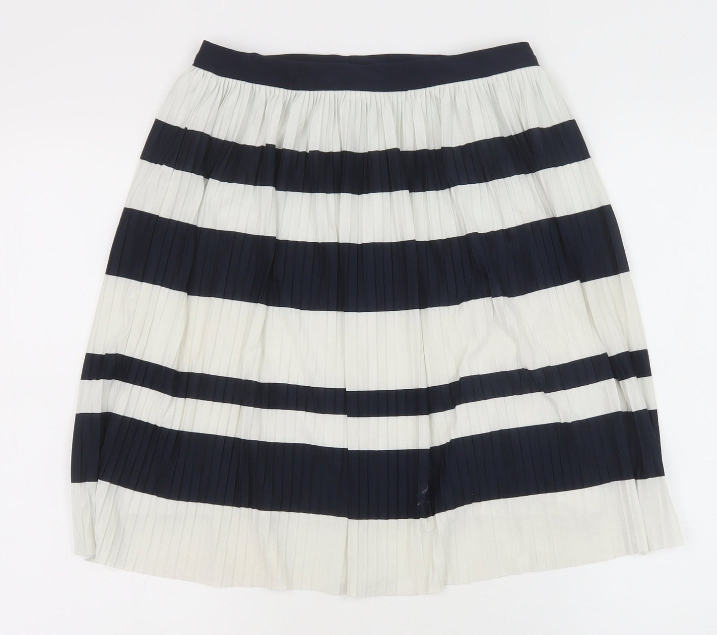 H&M Womens Blue Striped Polyester A-Line Skirt Size S