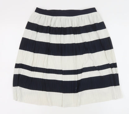 H&M Womens Blue Striped Polyester A-Line Skirt Size S