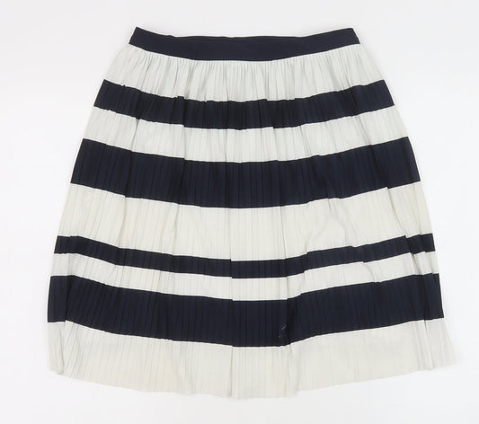 H&M Womens Blue Striped Polyester A-Line Skirt Size S
