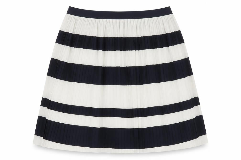H&M Womens Blue Striped Polyester A-Line Skirt Size S